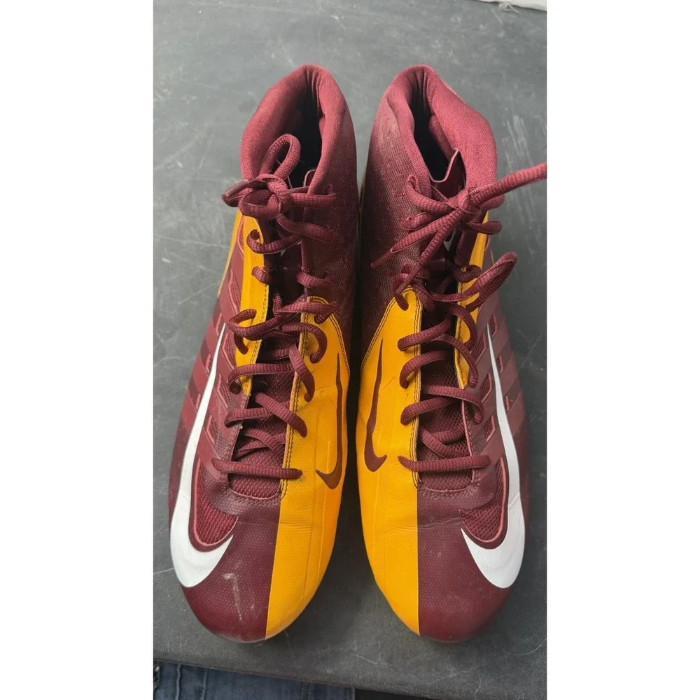 Nike Vapor Pro 3/4 Cleats 544761-632, burgandy/yellow Men's 14.5